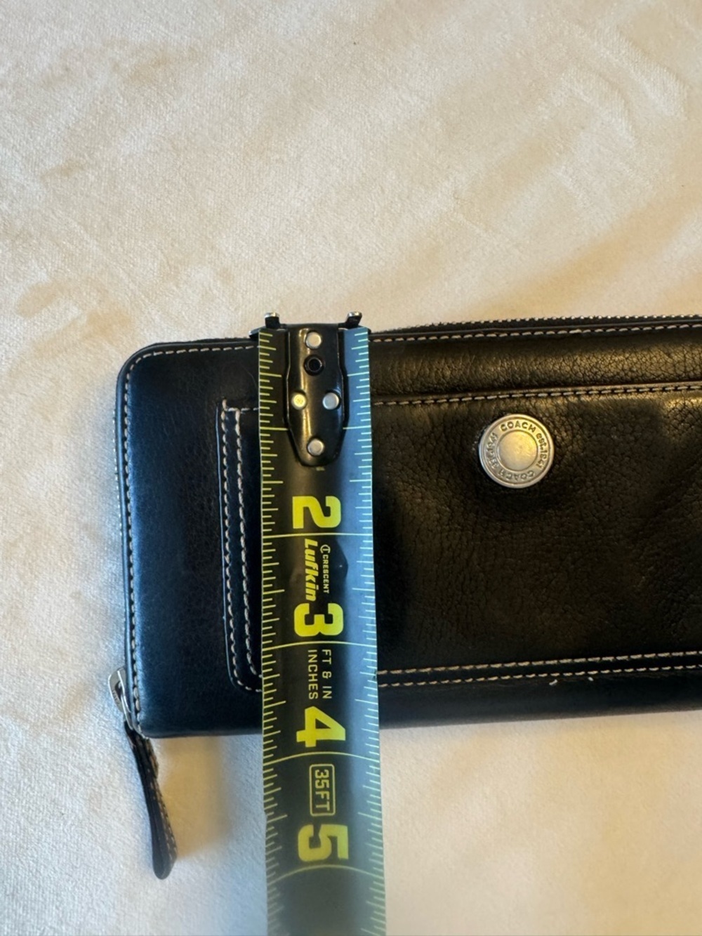 Vintage! Coach Chelsea Black Leather Zip Around Accordion Wallet - Picture 13 of 13